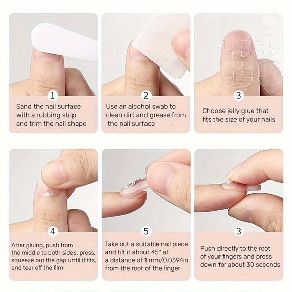 24pcs Glossy Long Square Fake Nails, Yellow Gradient Press On Nails With Glitter - Picture 5 of 6